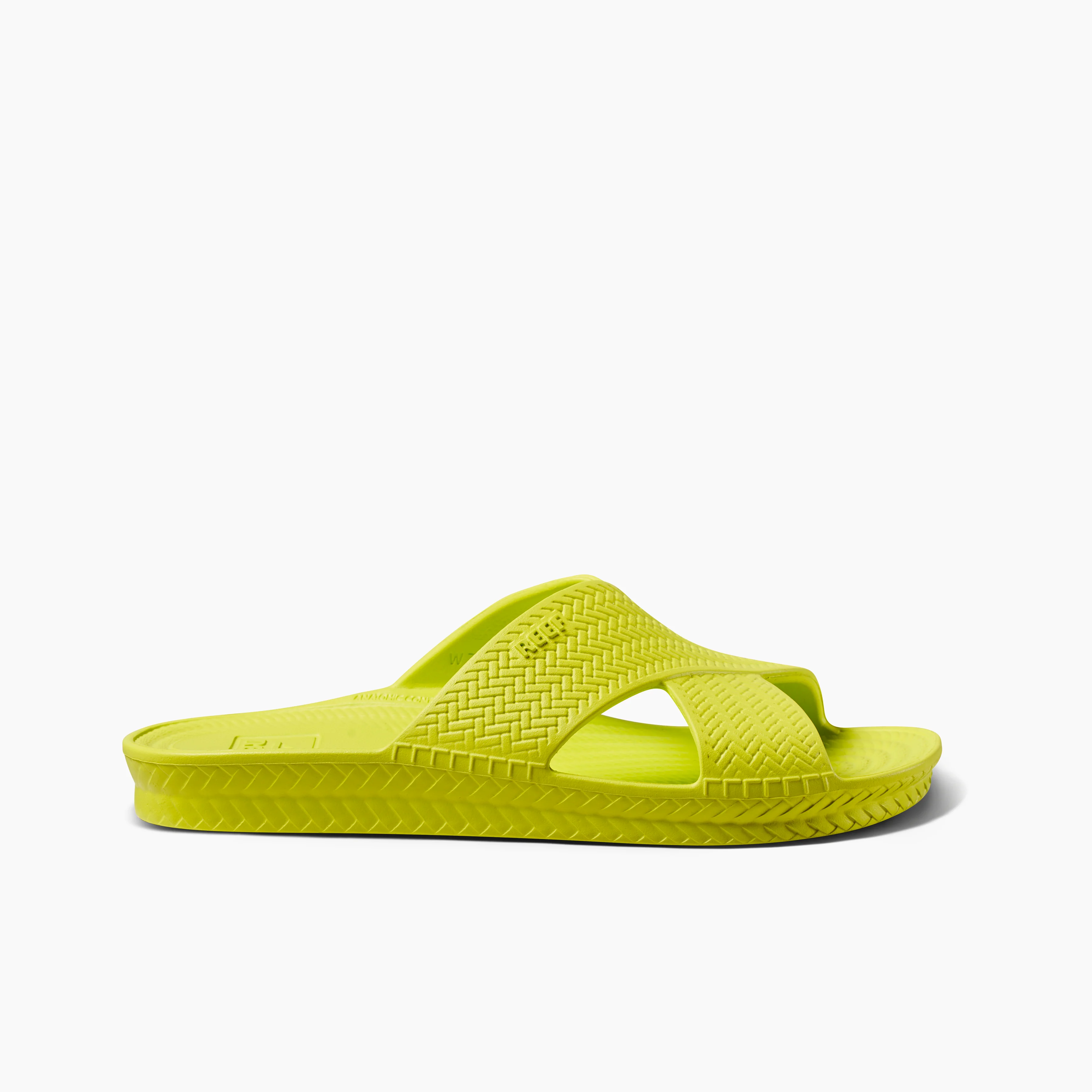 Women's Water X Slides in Lime side view