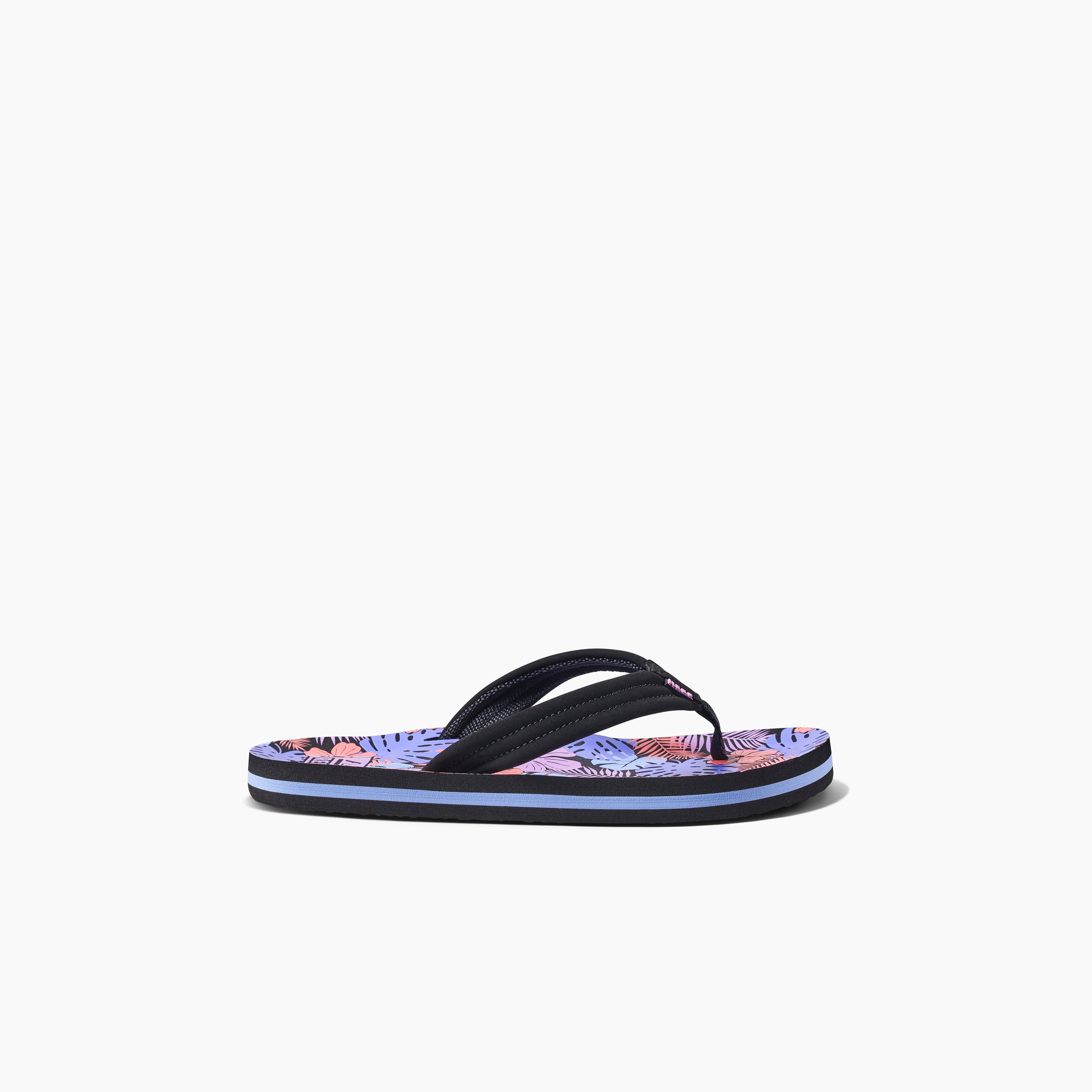 Girl's Kids Ahi Sandals in Purple Fronds side view