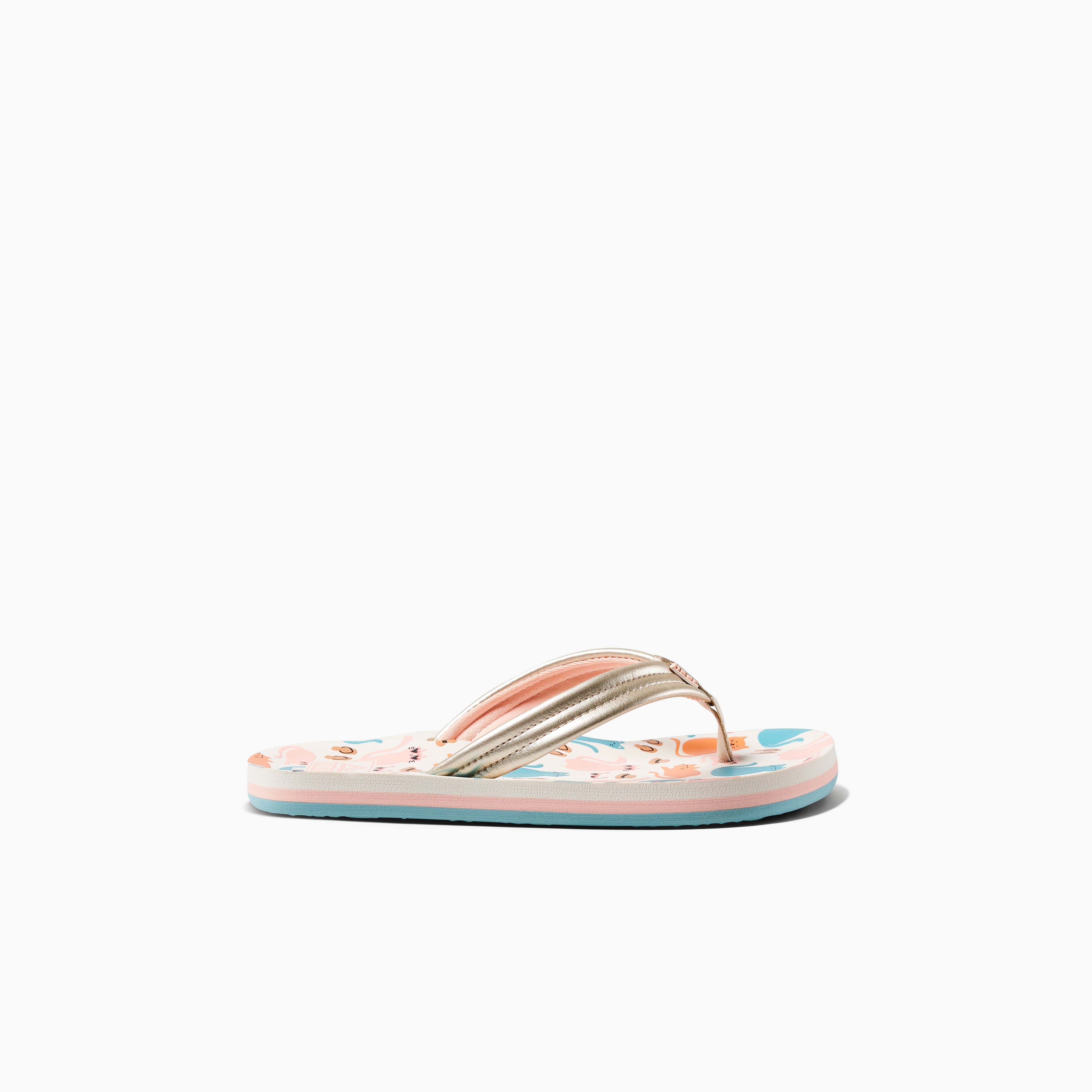 Girl's Kids Ahi Sandals in Cool Cats side view