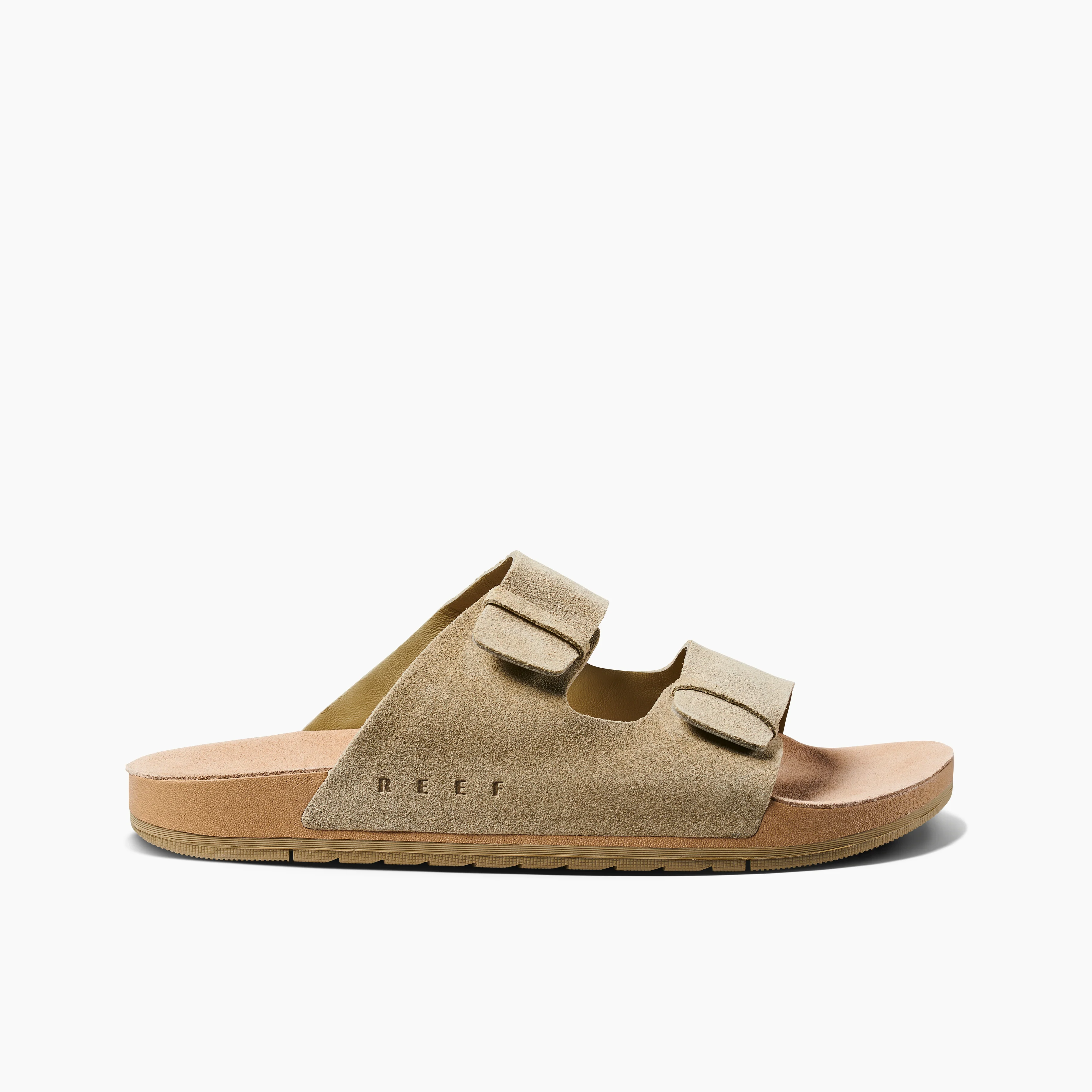 REEF leather sandals with double straps in beige (Ojai two bar)