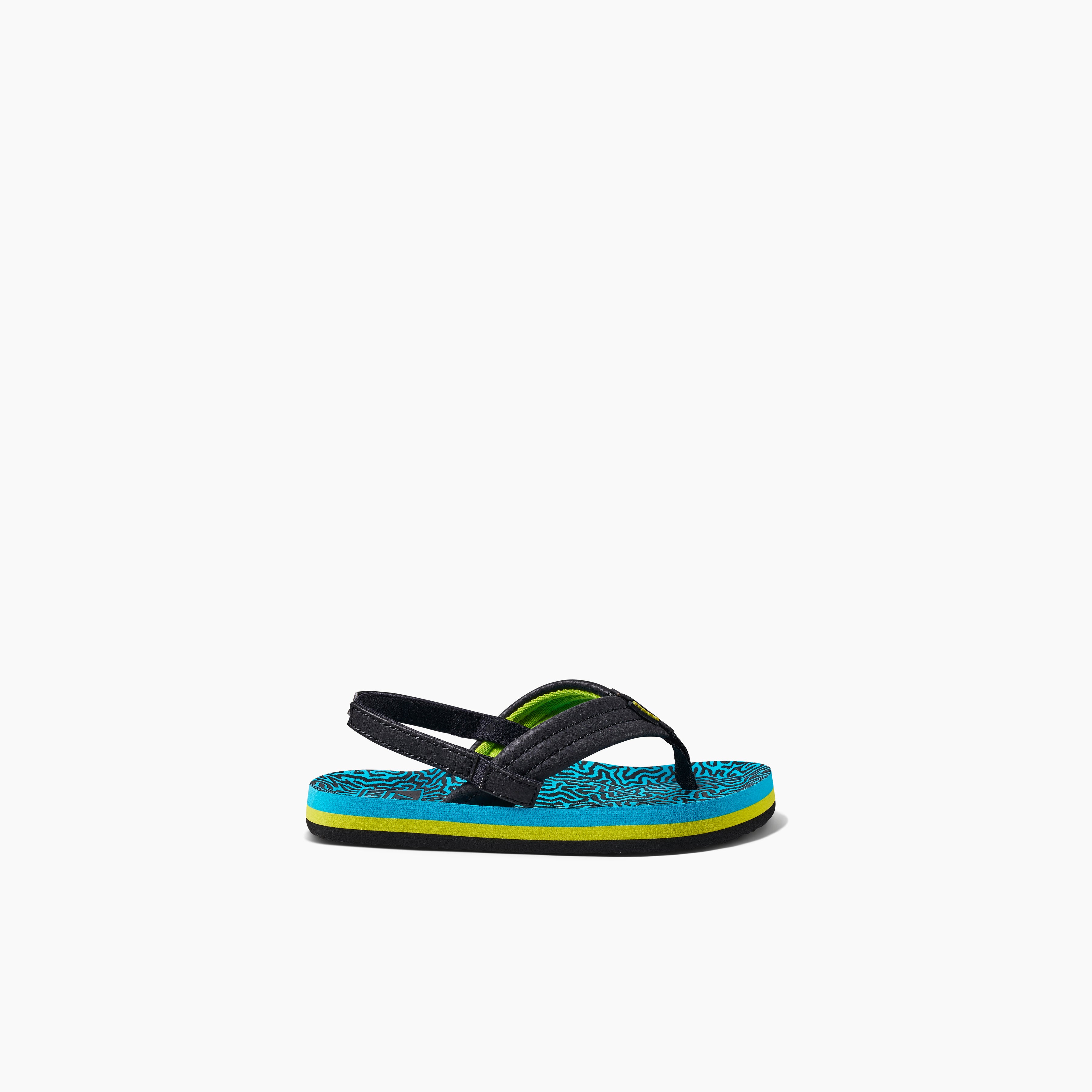 Boy's Little Ahi Sandals in Blue Coral side view