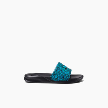 Boy's Kids One Slides in Blue Coral side view