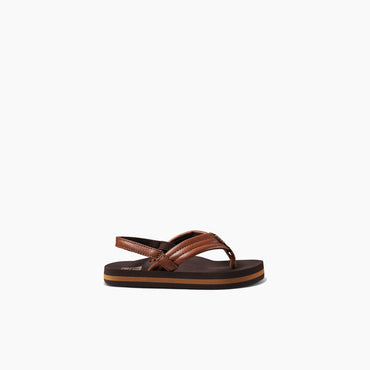 Boy's Little Ahi Sandals in Brown side view