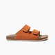 Men's Suede Ojai Two-Bar Slide in Rust side view