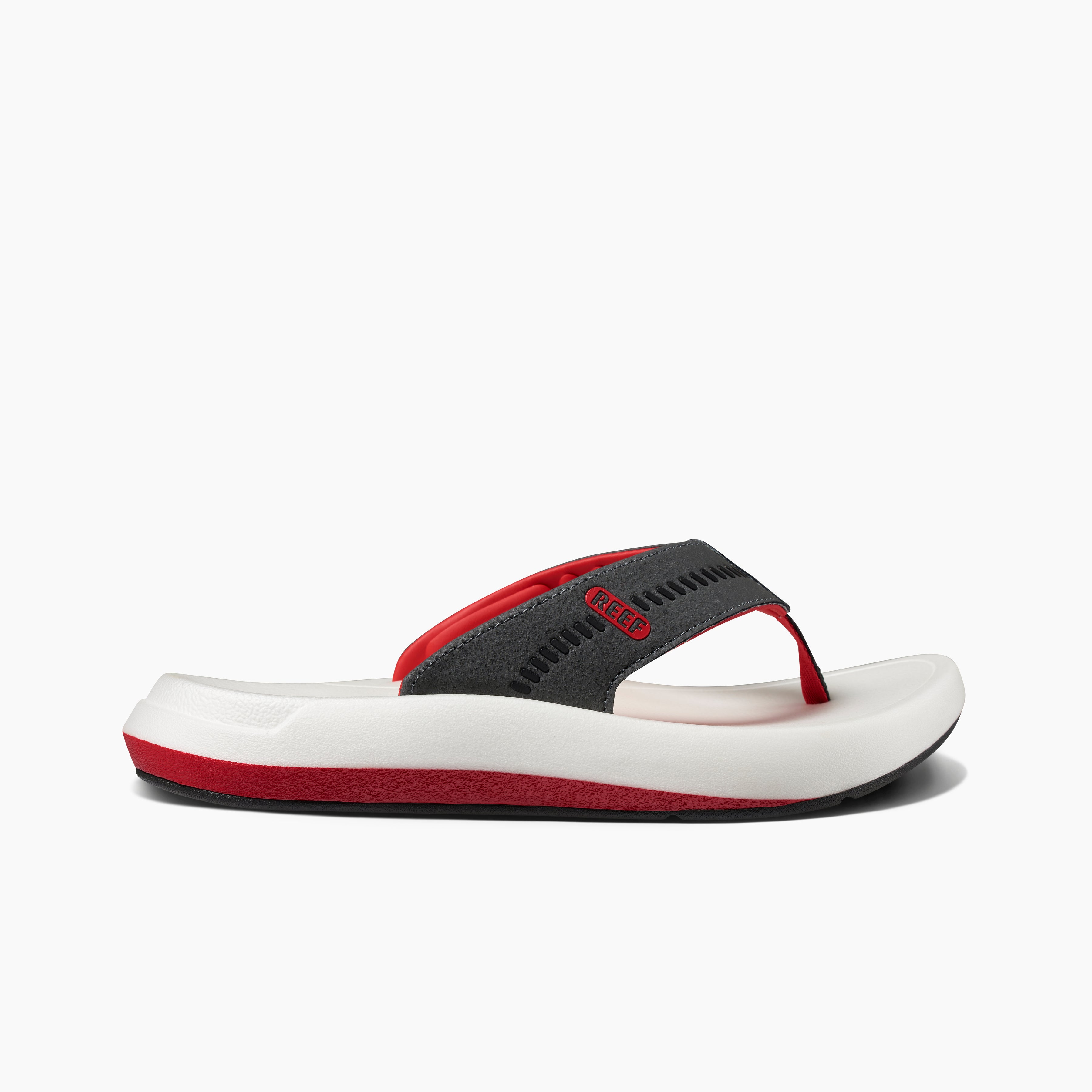 Men's Swellsole Cruiser Sandals in White/Black/Red side view
