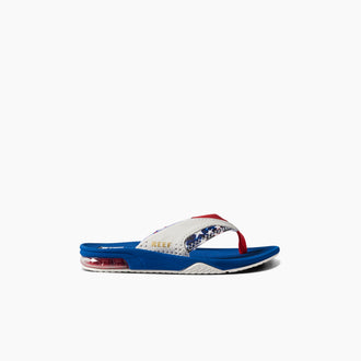 Boy's Kids Fanning Sandals in Red White And Blue side view