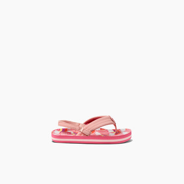 Toddler Girl's Ahi Sandals in Rainbows and Clouds side view