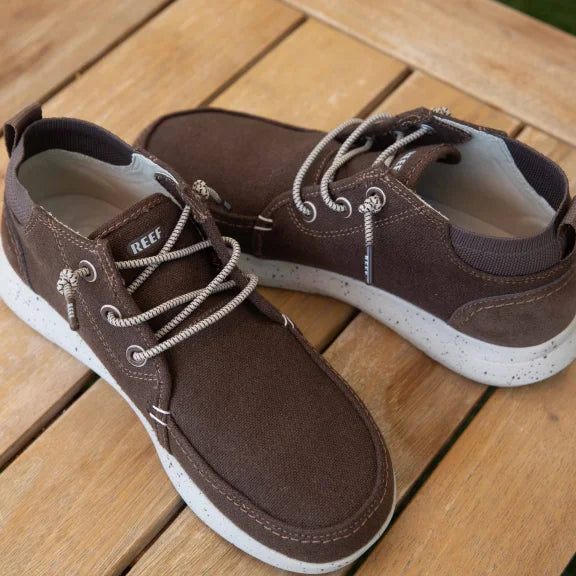 Photo of Swellsole Whitecap Shoe in brown that's lightweight with a squishy footbed 