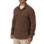 Man wearing brown Coltrane Pique Shirt with front pockets, styled for beach-inspired comfort from StoreRank.ai All Products.