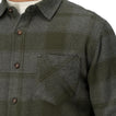 Close-up of Reggie Flannel Shirt chest pocket and buttons, showcasing soft, rugged surf-inspired comfort from StoreRank.ai All Products.