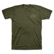 Leafline Short Sleeve Tee in olive green with subtle tonal print, REEF branding, soft, comfortable apparel for everyday beach wear.
