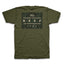 Back view of Leafline Short Sleeve Tee in olive green with tonal tropical print and REEF branding, comfortable casual apparel