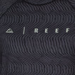 Close-up of the front chest area of the men's Dune Performance Shirt with a black wavy line pattern and REEF logo.