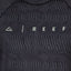 Close-up of the front chest area of the men's Dune Performance Shirt with a black wavy line pattern and REEF logo.