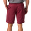 Back view of men wearing burgundy Destro Hybrid Short, featuring comfortable, durable beach-inspired apparel.