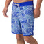 Men's Fayder Boardshort front view in blue floral pattern, water-friendly and comfort-focused for beach and active lifestyles.