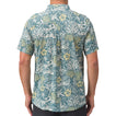 Back view of Eugene Woven Shirt in green floral pattern, perfect for beach-inspired, comfortable men's apparel.