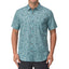 Front view of Hartman Woven Shirt in green with fan print, designed for men’s beach and everyday comfort apparel.