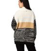 Back view of Hazy Sweater Cardigan with colorblocking, chunky yarn, and voluminous sleeves in StoreRank.ai All Products.