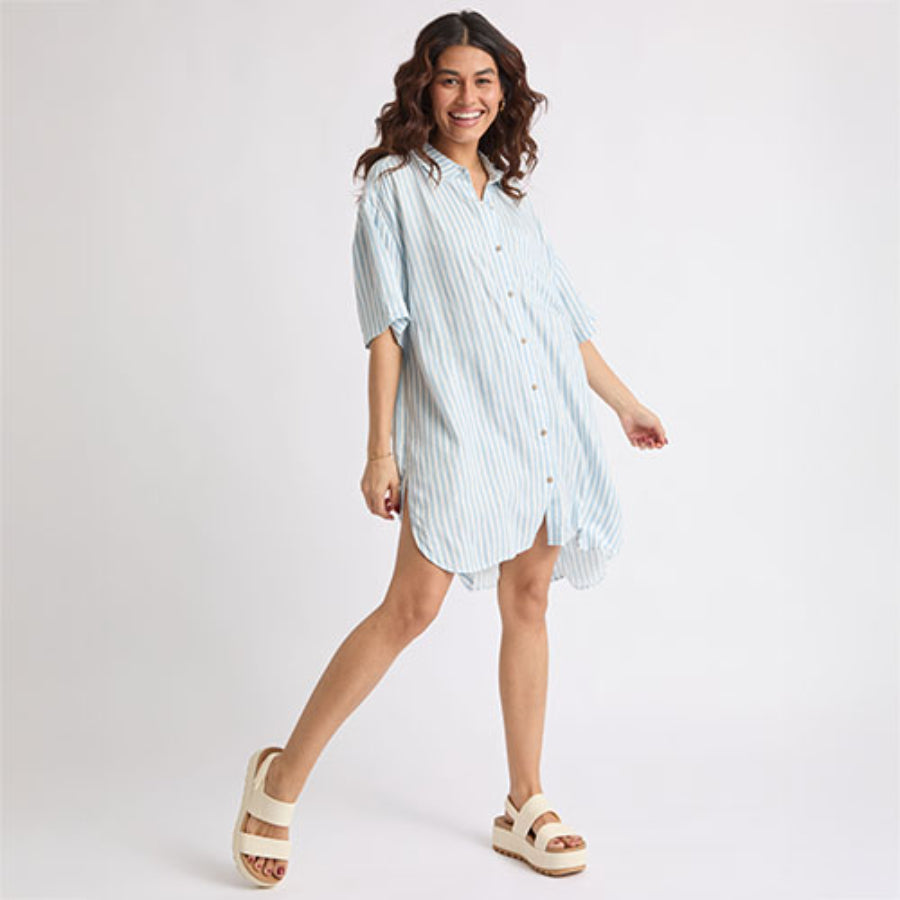 REEF Women's Ollie Striped Shirt Dress | Size Small
