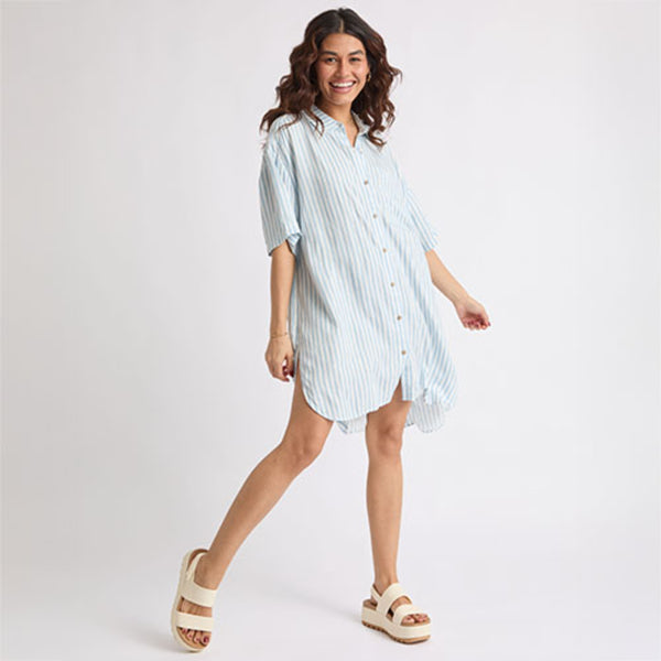 REEF Women's Ollie Striped Shirt Dress | Size Small