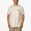 Man wearing a cream Auto Tee facing forward, beach-inspired comfort apparel for everyday wear and active lifestyles.