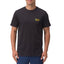 Front view of a man wearing a black Isac Tee with small yellow Reef logo, beach-inspired men's apparel for everyday comfort.