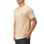 Man wearing beige Xavier Tee facing front right with a small blue logo, beach-inspired comfort apparel for men.