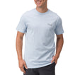 Man wearing a light blue Marlinrita Tee facing forward, showcasing a comfortable, beach-inspired casual style.