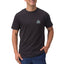 Front view of a man wearing a black Shells Tee by REEF, designed for comfort and beach-inspired casual wear.