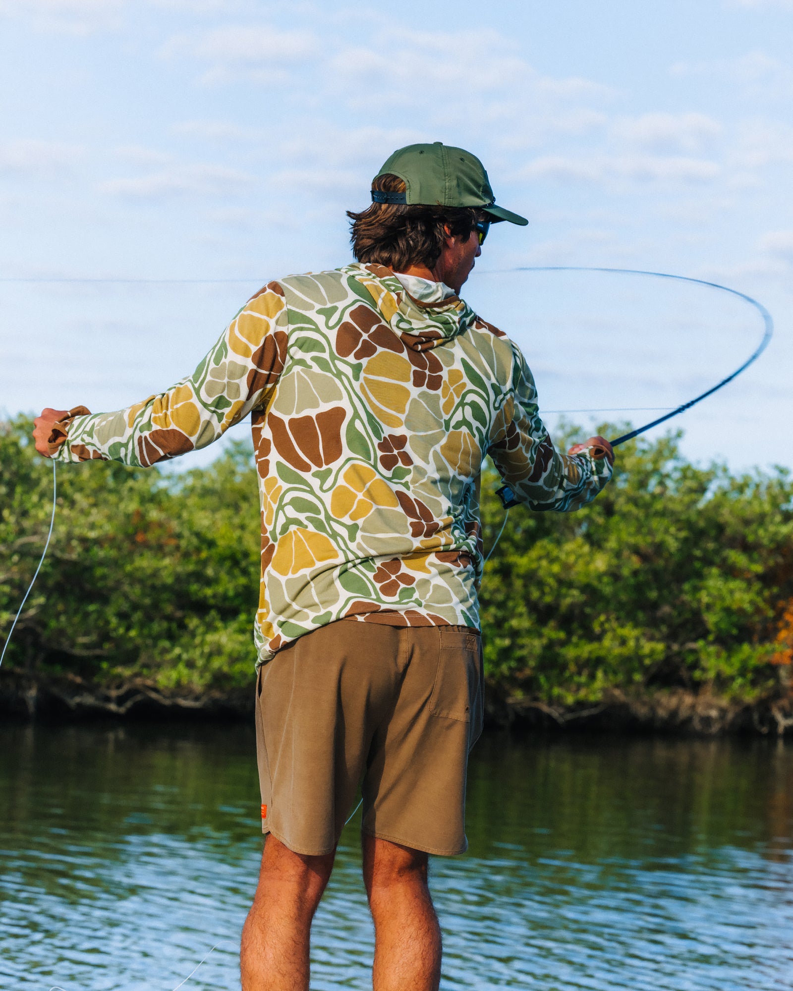 Men's Bamboo Lightweight Hoodie - Floral Camo view 2