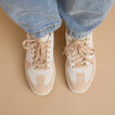 Top-down view of Boardwalk Callie sneakers facing forward, featuring soft-rebound cushioning and anatomical arch support.