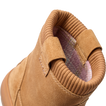 Campfire Ember boot facing away, close-up of the ribbed collar and cushioned heel for comfort