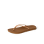 Cushion Slim women's tan sandal facing left, featuring soft-rebound cushioning and anatomical arch support for comfort.