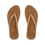 Top view of Cushion Slim women's tan sandals with soft-rebound cushioning and anatomical arch support for beach comfort.