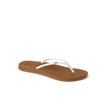 Cushion Slim white and tan flip flop facing right with anatomical arch support and soft cushioning for beach comfort.
