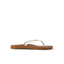 Cushion Slim white and tan women's flip flop facing left, showcasing water-friendly lightweight comfort and arch support.