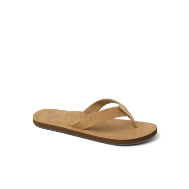 Reef Draftsmen men's leather sandal facing right with cushioned footbed and high arch support
