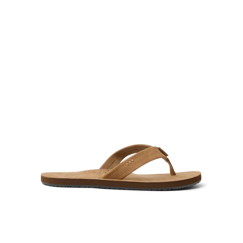 Reef Draftsmen men's leather sandal facing right with cushioned footbed and high arch support