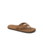 Reef Draftsmen men's brown sandal facing left, close-up on cushioned footbed with arch support for beach comfort