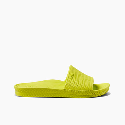 Women's Water Scout Slides in Lime side view