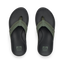 Top-down view of Cushion Phantom 2.0 men's flip flops in olive and black with anatomical arch support and soft cushioning