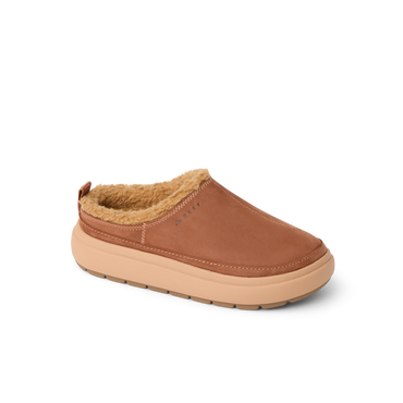 Weekend Low Brooke brown cozy slip-on shoe facing right with soft lining, arch support, and cushioned sole