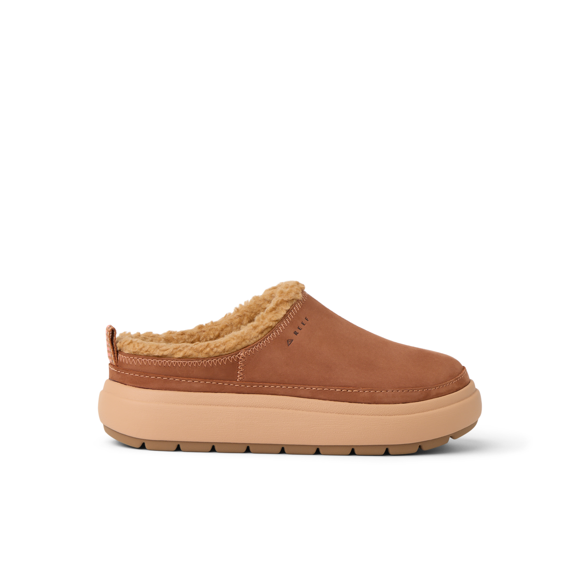 REEF Weekend Low Brooke cozy shoe facing right with a cushioned sole and soft lining