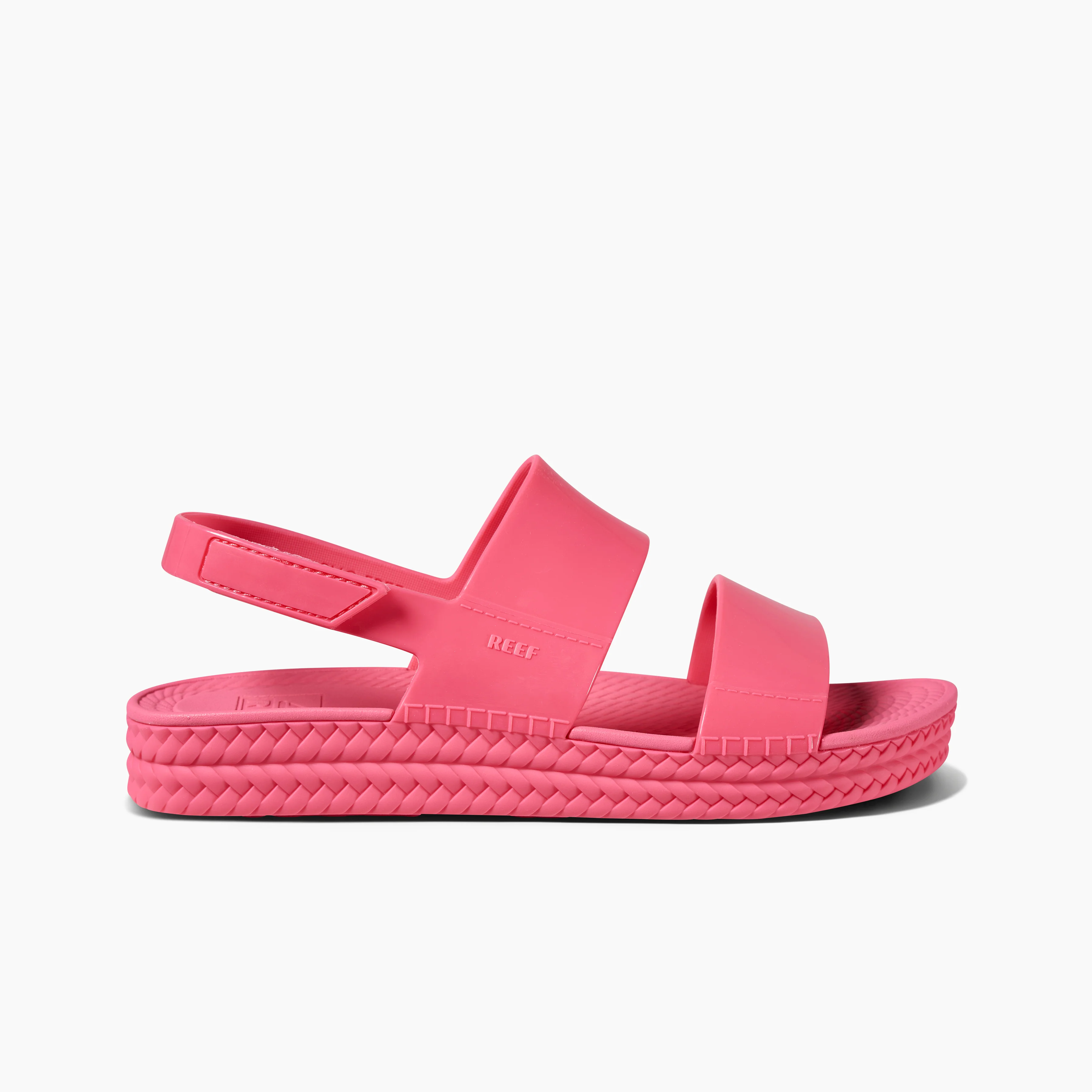 pink water friendly sandals with back strap side view (Reef Water Vista)