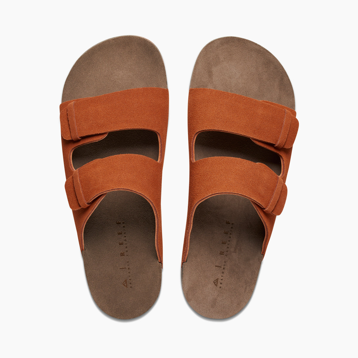 Reef Ojai Rust Orange & Brown Glove Leather Suede Flip Flops Sandals Reef Ojai Classic Thong Sandals Mens 9 Dark Brown Leather  main image 4