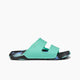Oasis Double Up sandal in black and teal side view