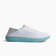 REEF slip on comfort sneakers in white and light blue side view (Swellsole Neptune)