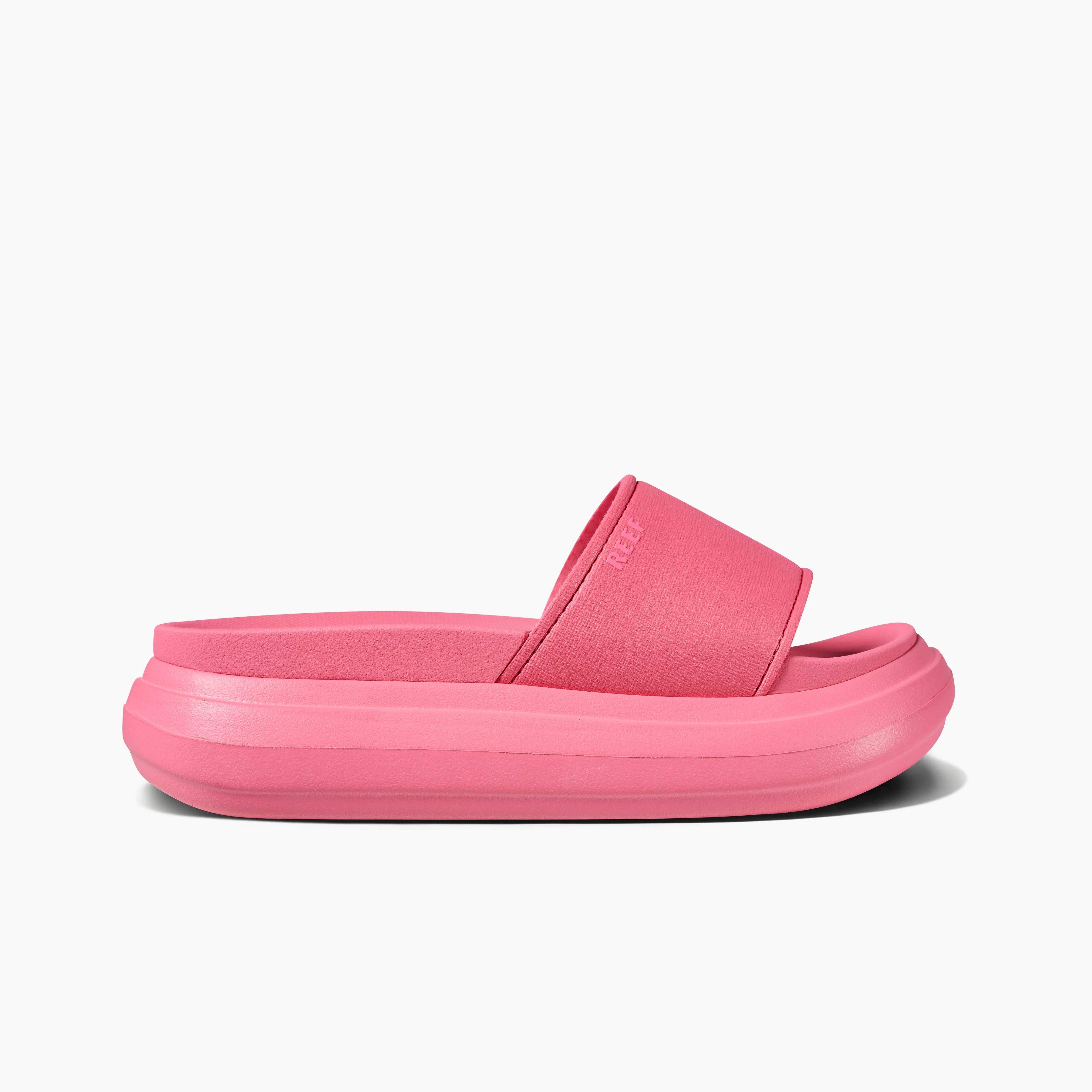 Women's Cushion Bondi Bay Slides in Hot Pink side view