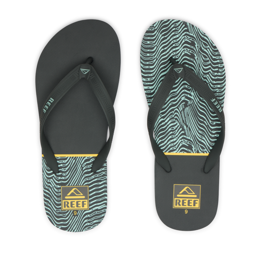 Reef Seaside Prints - Black/Yellow Swell - Top View